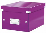 Irattároló doboz, A5, lakkfényű, LEITZ "Click&Store", lila