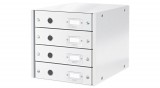 Irattároló, laminált karton, 4 fiókos, LEITZ "Click&Store", fehér