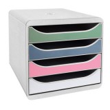 Irattároló, műanyag, 4 fiókos, EXACOMPTA Big-Box Plus AutentiK (EX310303D)