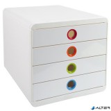 Irattároló, műanyag, 4 fiókos, EXACOMPTA "Pop-Box", fehér