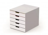 Irattároló, műanyag, 5 fiókos, DURABLE VARICOLOR&reg; 5, fehér (DB762527)