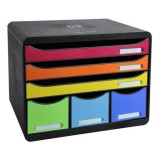 Irattároló, műanyag, 6 fiókos, EXACOMPTA Store-Box Maxi Iderama&reg; (EX306798D)