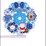 Iris 3D karácsonyi koszorú mintás karton dekoráció 39x39cm (020-04)