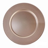 Iris 671889 Fém kerek recés szélű dekor tálca 33 cm - Rózsaarany (671889)