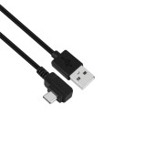 Iris CX-136 2 m, USB 2.0, USB A apa - 90°-os USB C apa Fekete kábel
