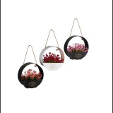 Iris E5587 kerek akasztós fali dekoráció művirággal 19x19cm - Többféle (E5587)