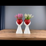 Iris E5754 Szív a kézben Cserepes művirág Asztali Dekoráció 10x27cm - Többféle (E5754)
