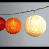 IRIS Gömb alakú 6cm/színes fonott/3m/piros-narancs-meleg fehér/20db LED-es/USB-s fénydekoráció (104-26) (104-26)