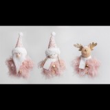 Iris Karácsonyi Felakasztható textil figura 14cm - Rózsaszin (060566)