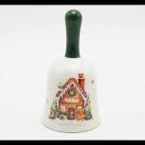 Iris Karácsonyi Kerámia harang dekoráció 15cm - Mézeskalács minta (172813)