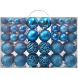 Iris Karácsonyi Műanyag gömb dísz készlet 100 darabos Vegyes méret - Türkiz (XMS-005)