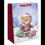 Iris karásonyi macis mintás Szalagfüles Papír ajándéktasak (18x23 cm) - Mintás (370449)