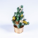 IRIS KT-261-G Asztali kis műfenyő Dekoráció arany díszekkel - 20cm (KT-261-G)