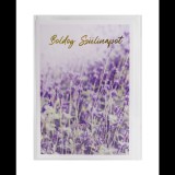 Iris Levendula mintás képeslap Boldog Születésnapot felirattal (13x19 cm) (363165)