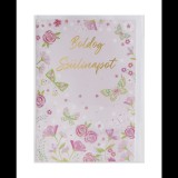 Iris Rózsa mintás képeslap Boldog Születésnapot felirattal (13x19 cm) (363171)