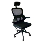 IRISOffice Arcadia fekete, ergonómikus, szövet-hálós irodai forgószék fej és háttámasszal