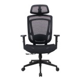 IRISOffice Nimbus fekete ergonómikus, szövet-hálós irodai forgószék fej és háttámasszal (NIMBUS FEKETE)