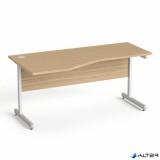 Íróasztal, íves, balos, szürke fémlábbal, 160x80 cm, MAYAH "Freedom SV-30", kőris