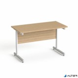 Íróasztal, szürke fémlábbal, 120x70 cm, MAYAH 'Freedom SV-25', kőris