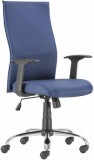 Irodai forgószék, szövetborítás, krómozott lábkereszt, "TEXAS", s. kék