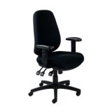 Irodai szék, állítható karfás, exkluzív fekete szövetborítás, fekete lábkereszt, MAYAH "Bubble"