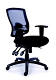 Irodai szék, állítható karfás, fekete szövetborítás, hálós háttámla, fekete lábkereszt, mayah "creative" 10892-02ca black