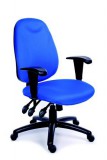 Irodai szék, állítható karfával, exkluzív kék szövetborítás, fekete lábkereszt, mayah "energetic" 10012-02 blue