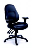Irodai szék, állítható karfával, fekete bonded b&#337;rborítás, fekete lábkereszt, mayah "champion" 11469-02 black