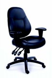 Irodai szék, állítható karfával, fekete bonded bőrborítás, fekete lábkereszt, MAYAH Champion (BBSZVV20)