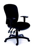 Irodai szék, állítható karfával, fekete gyöngyszövet-borítás, fekete lábkereszt, mayah "comfort" 11191-02a black