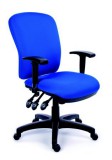 Irodai szék, állítható karfával, kék gyöngyszövet-borítás, fekete lábkereszt, mayah "comfort" 11191-02a blue
