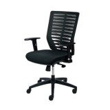 Irodai szék, fekete szövetborítás, feszített hálós háttámla, fekte lábkereszt, MAYAH "Superstar"