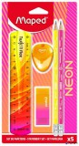 Írószer készlet, 5 darabos, MAPED "Neon"
