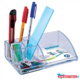 Írószertartó 7 rekeszes 180x110x55mm, mûanyag, Bluering(R) víztiszta