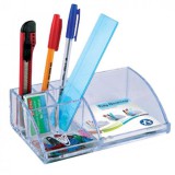 Írószertartó 7 rekeszes 180x110x55mm, mûanyag, Bluering® víztiszta
