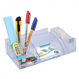 Írószertartó 8 rekeszes, 230x125x65mm, ragszalag tépõvel mûanyag, Bluering® víztiszta