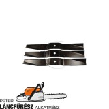 Iseki SG13, SG15, SG17 859530606100 fűnyíró kés, L 430 mm, vastagság 4mm  3db-os