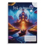 Iskola Írok és rajzolok 4. osztályos 2 az 1-ben vonalas és sima füzet A/5