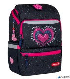 Iskolatáska, cipzáras, BELMIL "Zippy Pinky", pink szív