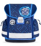 Iskolatáska, fémcsat, BELMIL Classy Navy Blue Tech, robot (BL40313AG64F)