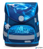 Iskolatáska, mágneszárral, BELMIL "Compact Racing Blue Neon", versenyautó