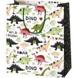 Ismeretlen Dínó mintás álló dísztasak - 17 x 10 x 23 cm