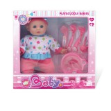 Ismeretlen Játékbaba etetőkészlettel - 28 cm