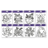 Ismeretlen Karácsonyi sablon üvegfestéshez - többféle