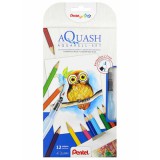 Ismeretlen Pentel: Színes 12 darabos akvarell ceruza készlet vizes ecsettel