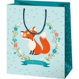 Ismeretlen Róka mintás álló dísztasak - 17 x 10 x 23 cm