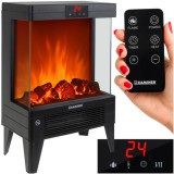 Iso Trade KAMINER EMBEGO 2000W Elektromos Fűtőtest Lánghatással, LED Kijelzővel, 3D Látványeffektussal