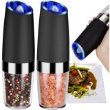 Iso Trade Ruhhy gravitációs elektromos só- és borsdaráló szett, 2 db, kerámia őrlővel, LED