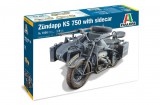 Italeri Italeri Zündapp KS 750 with sidecar 1:9 makett harcjármű (7406s)