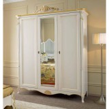Italexport Passioni 3-ajtós gardróbszekrény, 1 tükrös ajtóval, díszkoronával